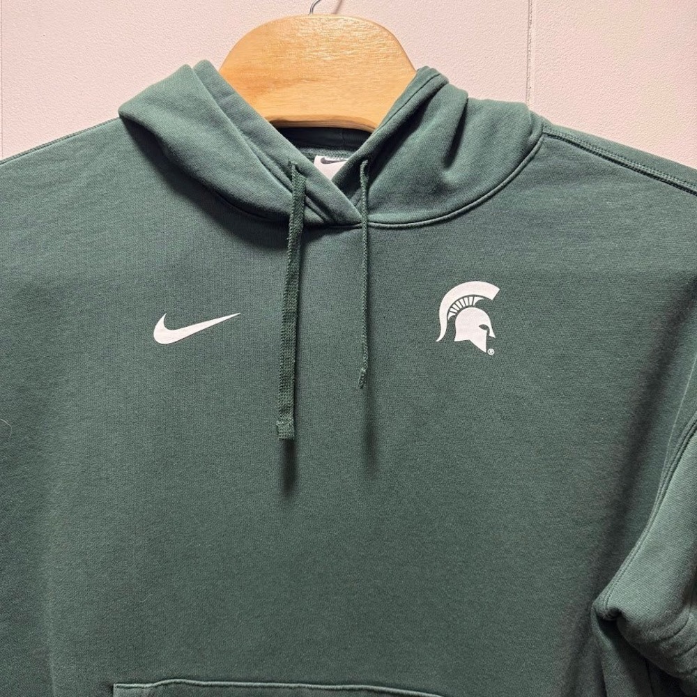 Nike Michigan State Spartans Hoodie Mens Size Large Green Spartan Pullover - Picture 2 of 6